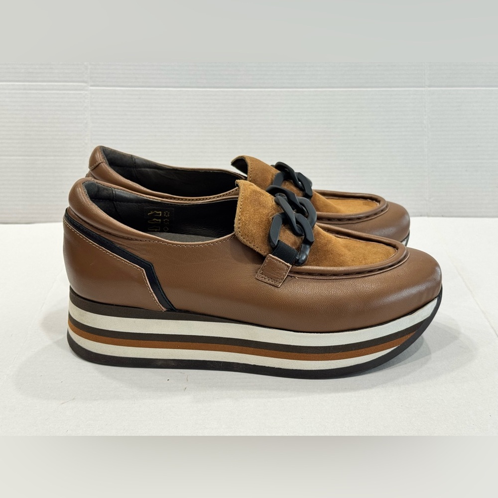 Softwaves Cala Leather Wedge Slip On Shoe loafers